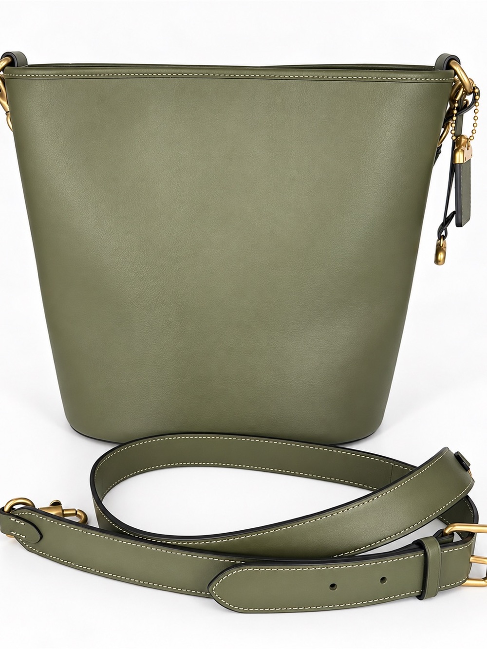 Coach Dakota Bucket Bag CH726 Army Green Glovetanned Leather Brass Excellent